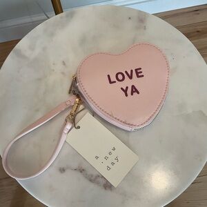 A New Day Pink Conversation Heart LOVE YA Wristlet
